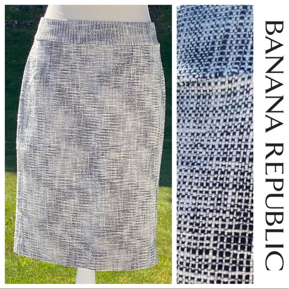 BR Black/White Textured Pencil Skirt, 4.